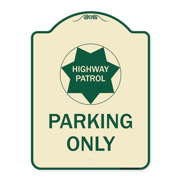Signmission Highway Patrol Parking W/ Graphic Heavy-Gauge Aluminum Architectural Sign, 24" x 18", TG-1824-23906 A-DES-TG-1824-23906 - main